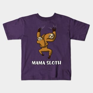 Mama Sloth And Baby Sloth Funny Mother Cute Kids T-Shirt